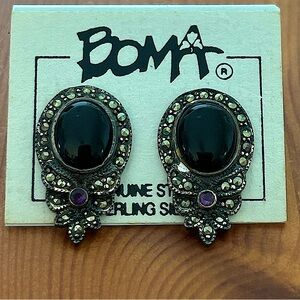 Boma vintage onyx sterling earrings